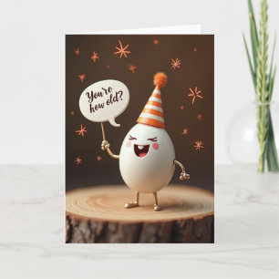 Carte de caractère d'oeuf d'anniversaire ludique