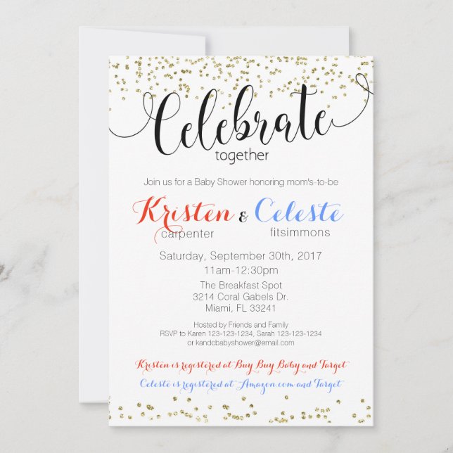 Carte de carnet d'invitation pour Baby shower comm (Devant)