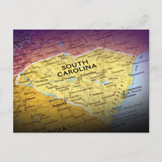 Carte de Caroline du Sud Carte postale de voyage (Devant)