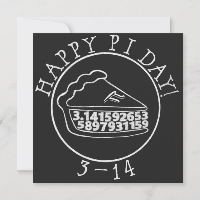Carte de carré à tarte Joyeux Pi Jour (Devant)