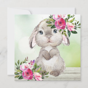 Carte de Carré plat Bunny de Pâques