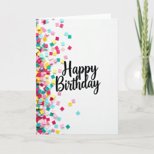 Carte de Carrés Colorés pour Anniversaire