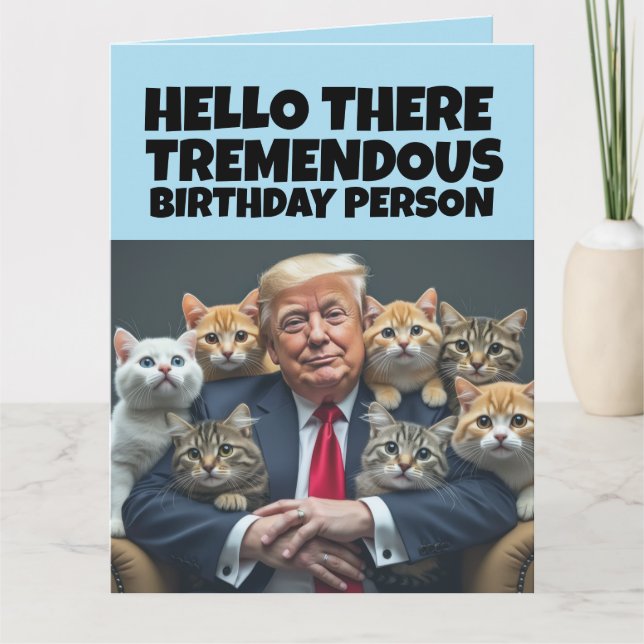 CARTE DE CARTE D'ANNIVERSAIRE DE CHAT DRÔLE DE TRU (Devant)