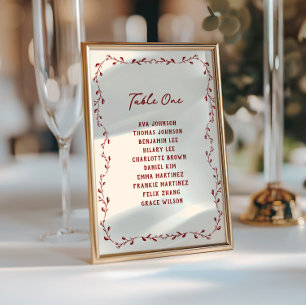 Carte de carte de siège Mariage tirée à la main pa
