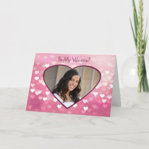 Carte de Carte photo Saint Valentin aux Coeurs Ros