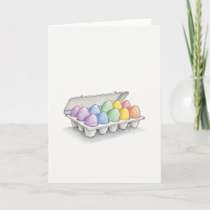 Carte de carton d'œufs de printemps pastel