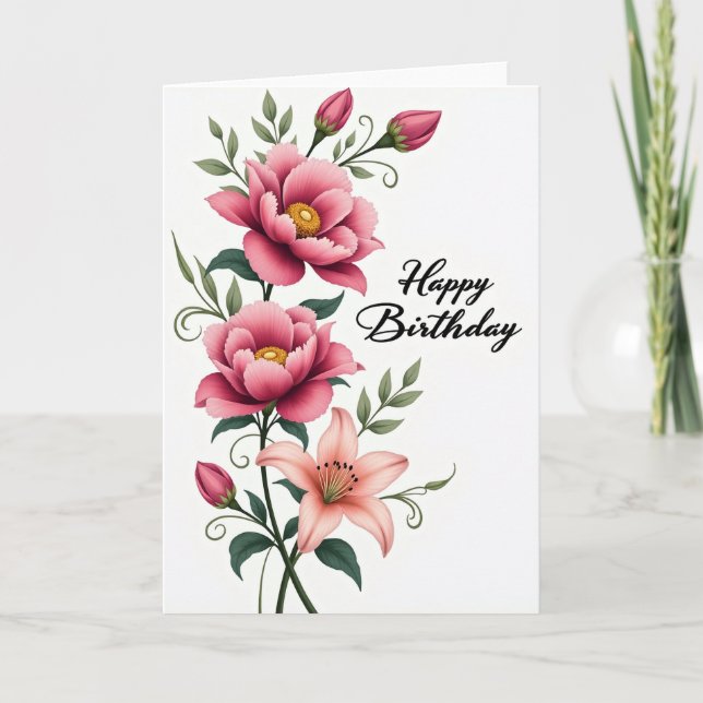 Carte de cascade florale joyeuse (Devant)