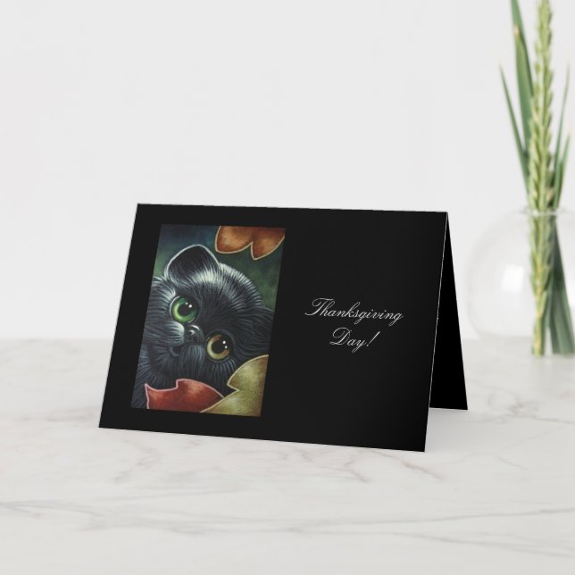 Carte de CAT NOIR de THANKSGIVING, enveloppe (Devant)