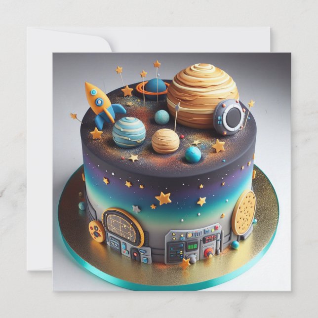 CARTE DE CE GÂTEAU ANNIVERSAIRE DE ENFANT UNIVERS MONDIA (Devant)