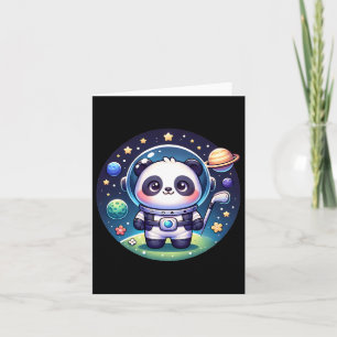Carte De Ce Monde Golfer Panda Bear Astronaut Golf
