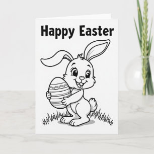 Carte de célébration à motif ovale de lapin