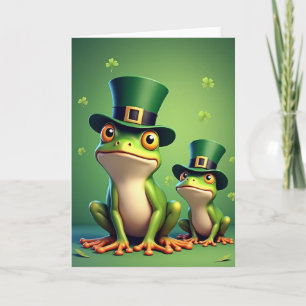 Carte de célébration amusante de grenouilles en ch