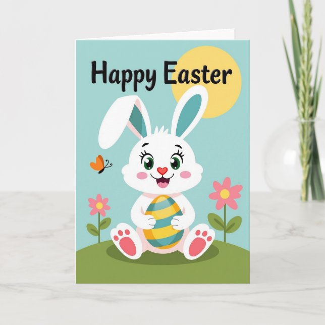 Carte de célébration aux rayures de lapin (Devant)