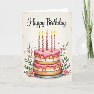 Carte de célébration avec gâteau à dégoulinage ros