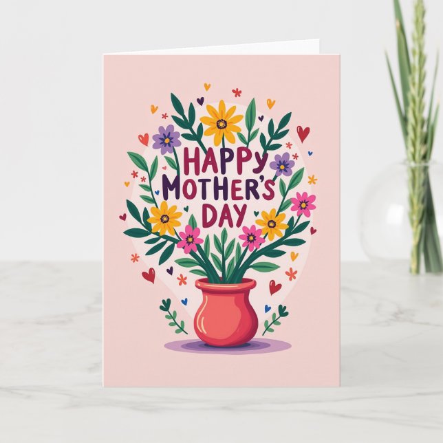 Carte de célébration Cœurs Floraux (Devant)