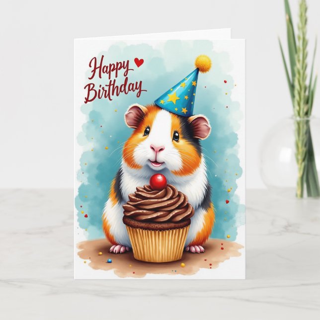 Carte de célébration d'animal duveteux (Devant)