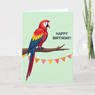 Carte de célébration d'anniversaire d'oiseau vibra
