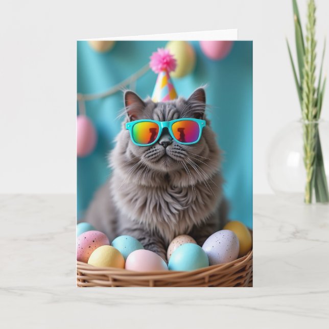 Carte de célébration de chat de fête (Devant)