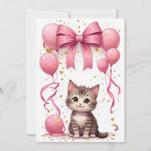 Carte de célébration de chaton mignon 🐱 (Devant)