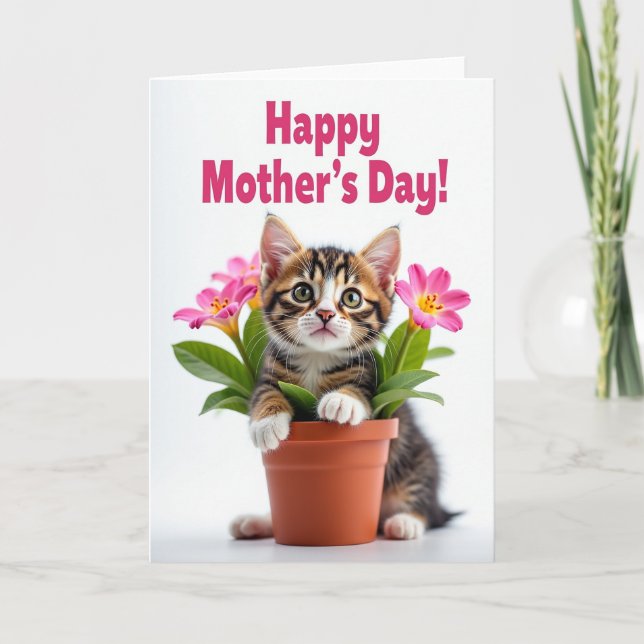 Carte de célébration de chaton rayé (Devant)