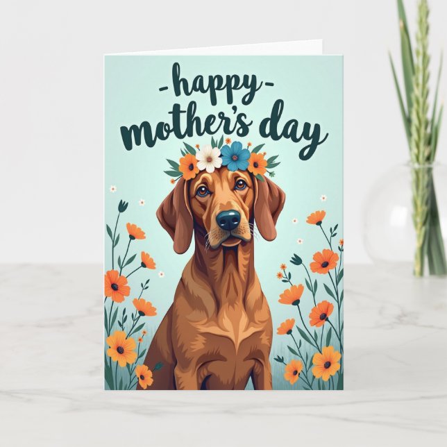 Carte de célébration de chien floral (Devant)