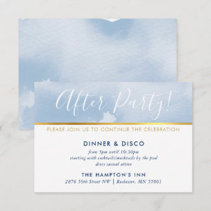 CARTE DE CÉLÉBRATION DE FÊTE or bleu pâle