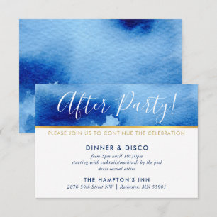 CARTE DE CÉLÉBRATION DE FÊTE or couleur bleu clair