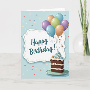 Carte de célébration de gâteau rayé
