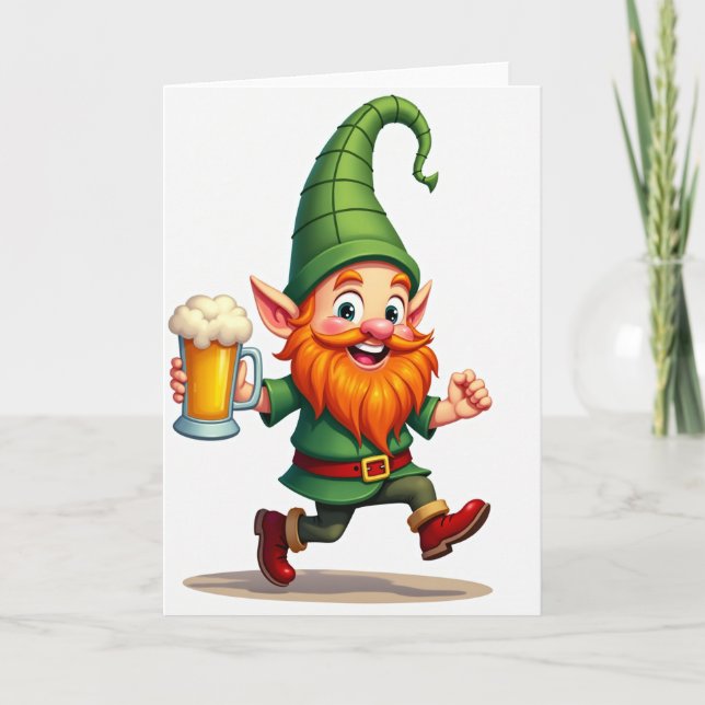 Carte de célébration de gnome heureux (Devant)