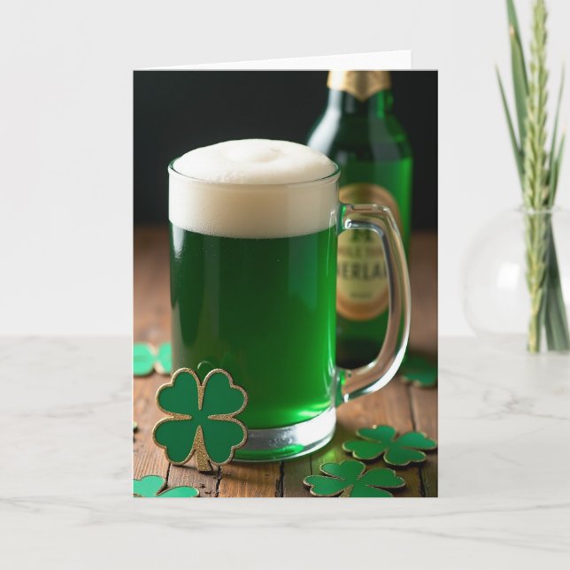 Carte de célébration de la bière verte (Devant)