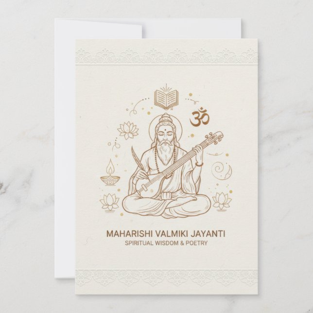 carte de célébration de la Jayanthi de Valmiki (Devant)