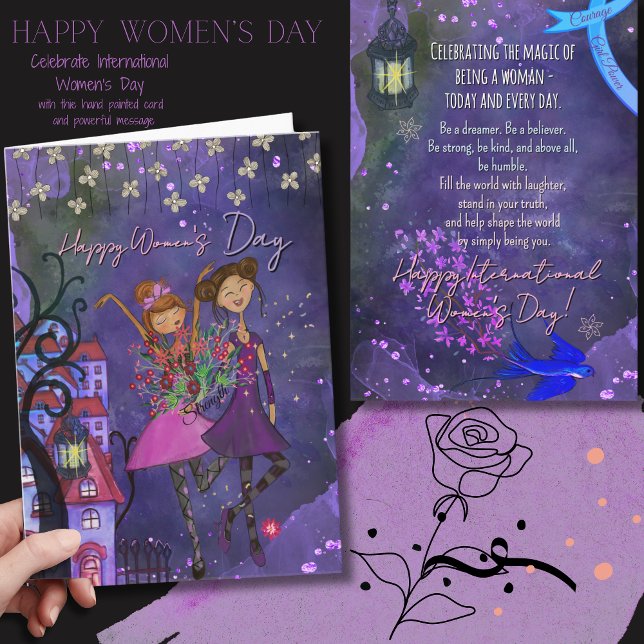Carte de célébration de la Journée internationale  (Playful International Women’s Day Celebration Card)