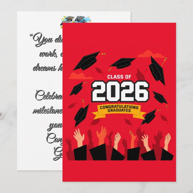 Carte de célébration de la remise des diplômes de  ("Raise your hands high")