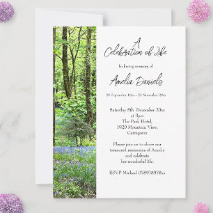 Carte de célébration de la vie de Bluebell Wood