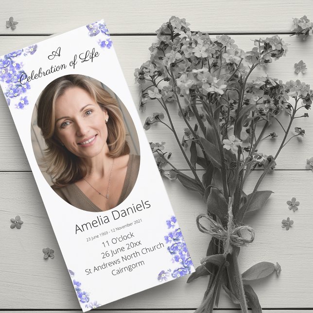 Carte de célébration de la vie Forget Me Not (Créateur téléchargé)