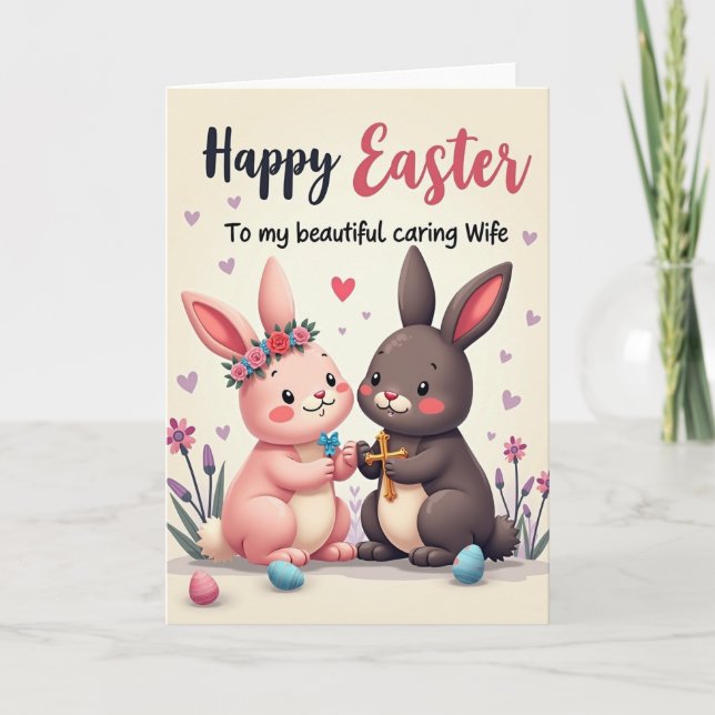 Carte de célébration de l'amour de lapin (Devant)