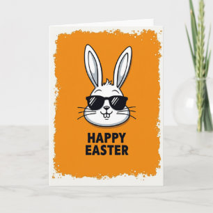 Carte de célébration de lapin cool