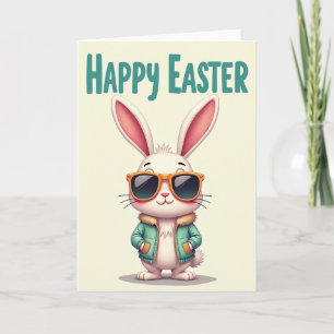 Carte de célébration de lapin cool
