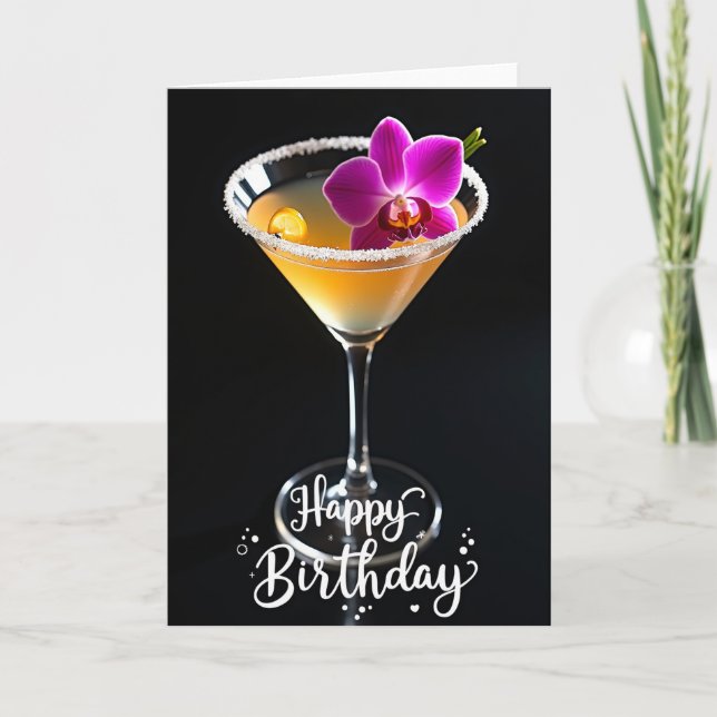 Carte de célébration de l'orchidée Martini (Devant)