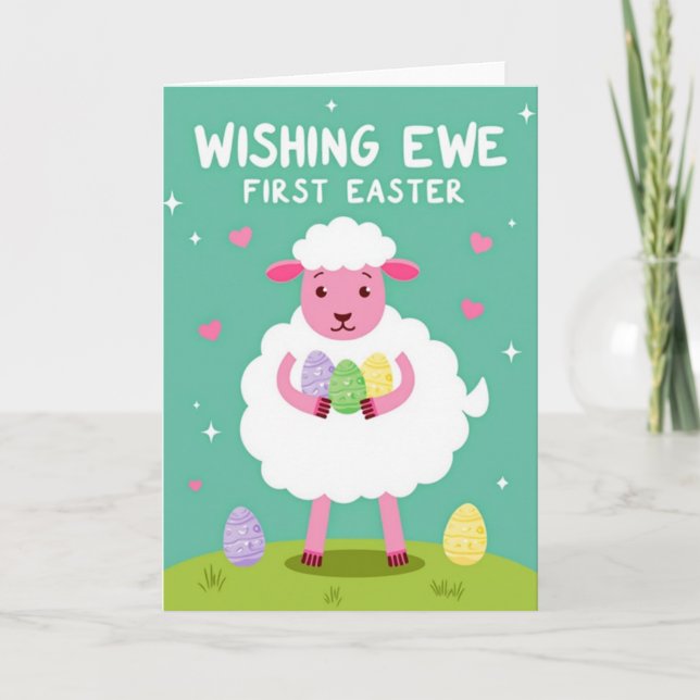 Carte de célébration de mouton mignon (Devant)
