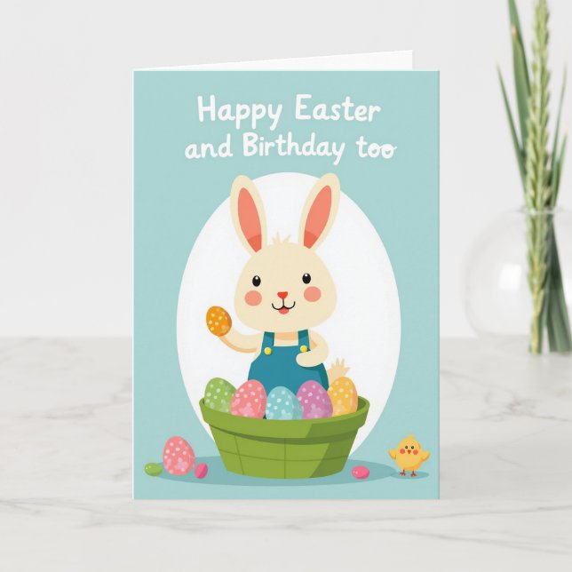 Carte de célébration de Pâques avec lapin printani (Devant)