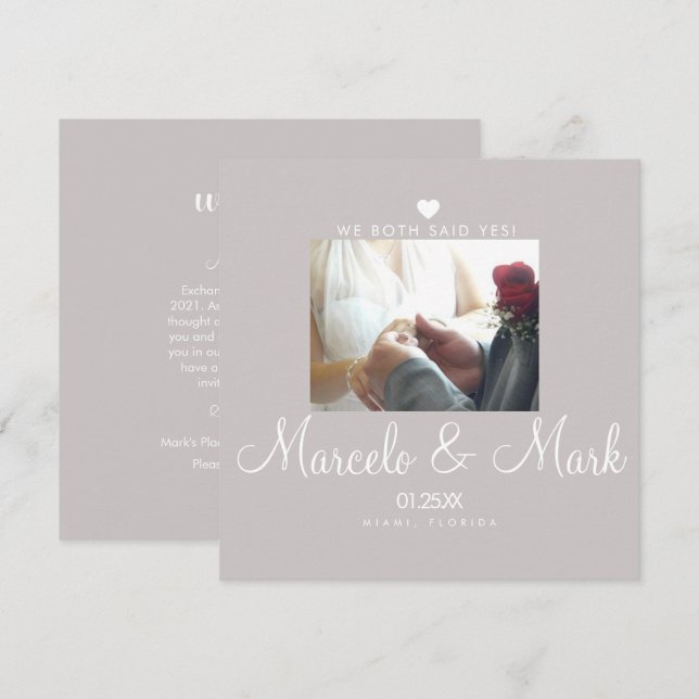 Carte de célébration de photo de cœur simple moder (Devant / Derrière)
