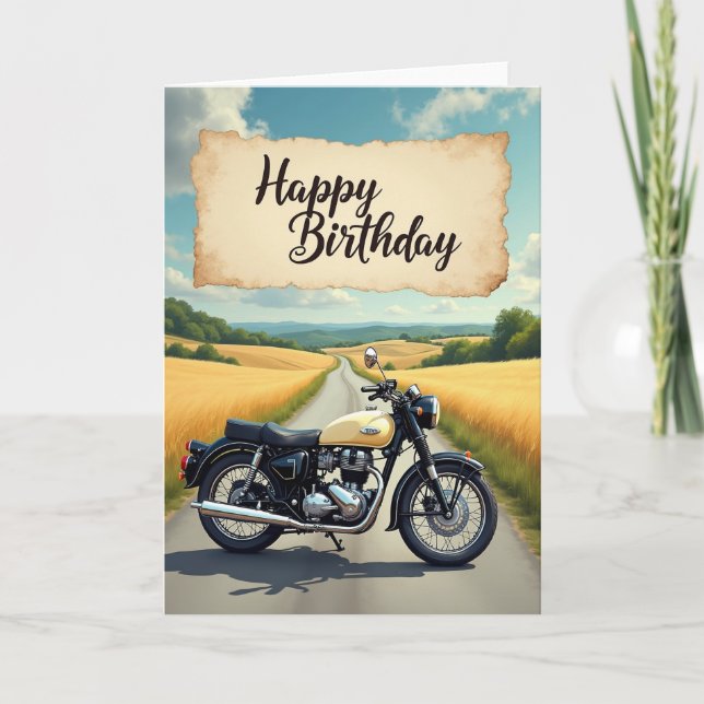 Carte de célébration de vélo vintage (Devant)
