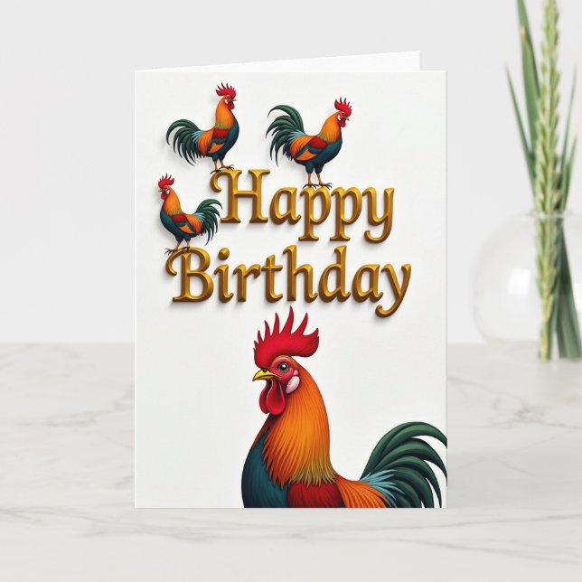 Carte de célébration d'oiseaux dorés (Devant)