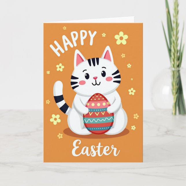 Carte de célébration du chat rayé (Devant)