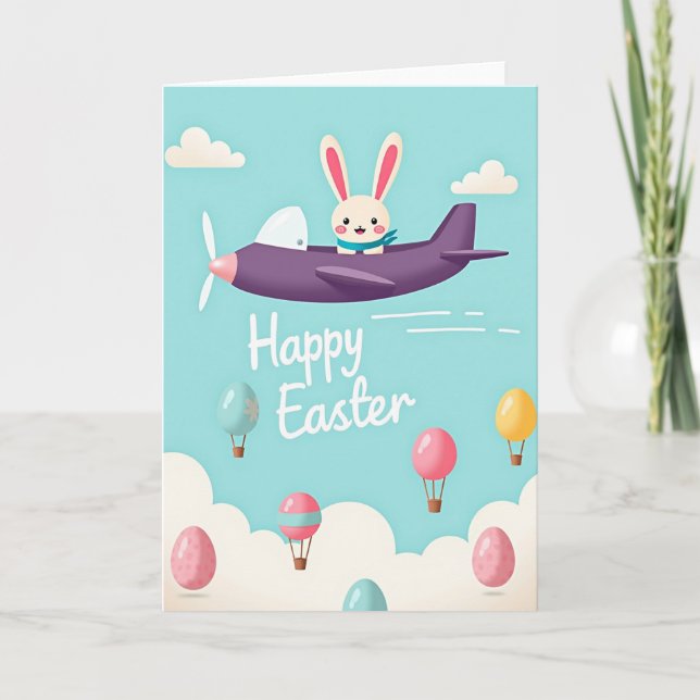 Carte de célébration du lapin volant (Devant)