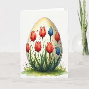 Carte de célébration du printemps avec tulipes