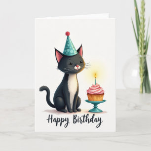 Carte de célébration féline adorable