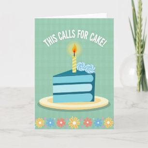 Carte de célébration gâteau bleu