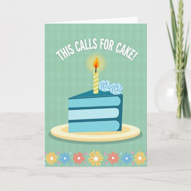 Carte de célébration gâteau bleu (Devant)